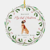 Great Daneという名前の私の初めてのクリスマス セラミックオーナメント (裏面)