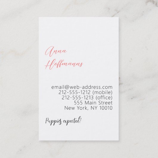 Great Daneの名刺 名刺 (裏面)