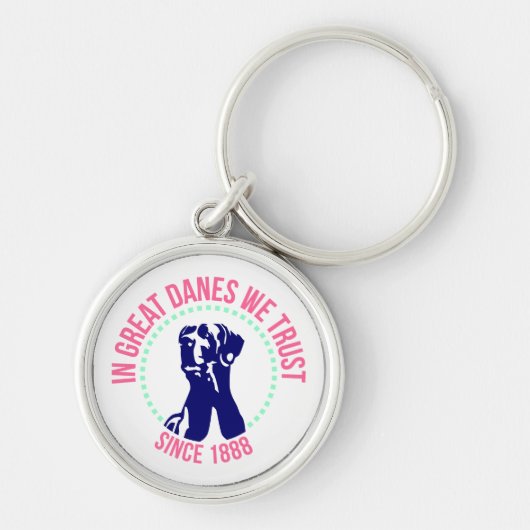 Great Daneを信頼する キーホルダー (正面)