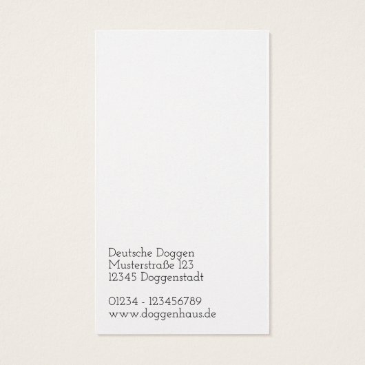 Great Daneミニマル Business Card (裏面)