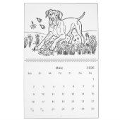 Great Dane 18-Month Coloring Personalized カレンダー (3月 2026)