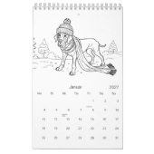 Great Dane 18-Month Coloring Personalized カレンダー (1月 2027)