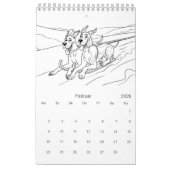 Great Dane 18-Month Coloring Personalized カレンダー (2月 2026)