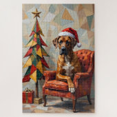 Great Dane Abstract Geometric Christmas Nap Hat ジグソーパズル (縦)