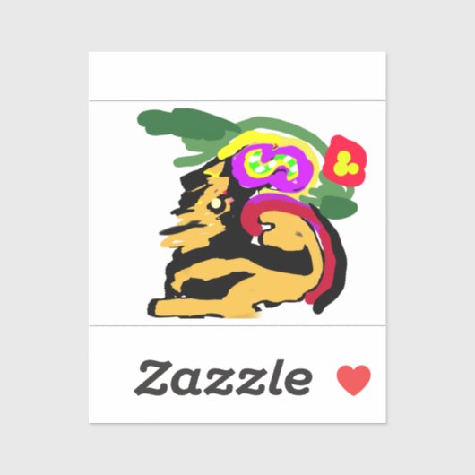 Great Dane and flowers  シール (シート)