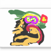 Great Dane and flowers  シール (正面)