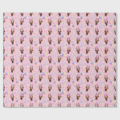 Great Dane Birthday Gift Wrapping Paper Pink ラッピングペーパー (フラット)