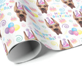 Great Dane Birthday Gift Wrapping Paper White ラッピングペーパー (ロールコーナー)