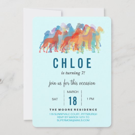 Great Dane Birthday Invitation 招待状 (裏面)