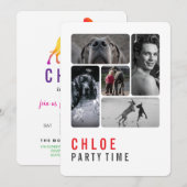 Great Dane Birthday Invitation Burgundy  招待状 (正面/裏面)