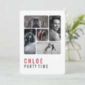 Great Dane Birthday Invitation Burgundy  招待状 (スタンド正面)