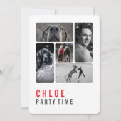 Great Dane Birthday Invitation Burgundy  招待状 (正面)