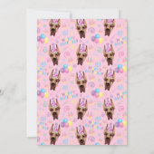 Great Dane Birthday Invitation in Pink 招待状 (裏面)