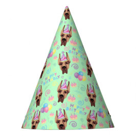 Great Dane Birthday Party Hat Green パーティーハット