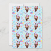 Great Dane Birthday Party Invitation Blue 招待状 (裏面)