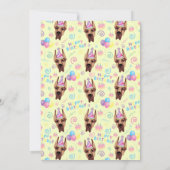 Great Dane Birthday Party Invitation Yellow 招待状 (裏面)