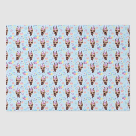 Great Dane Birthday Tissue Paper in Blue 薄葉紙 (正面)