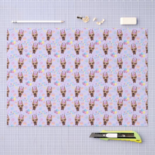 Great Dane Birthday Tissue Paper in Purple 薄葉紙 (クラフト)