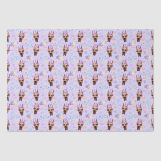 Great Dane Birthday Tissue Paper in Purple 薄葉紙 (正面)