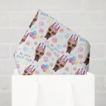Great Dane Birthday Tissue Paper in White