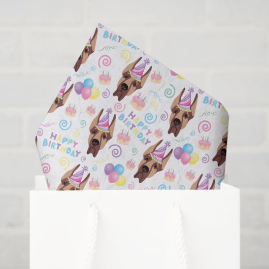 Great Dane Birthday Tissue Paper in White 薄葉紙 (ギフトバッグ)