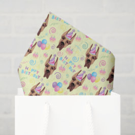Great Dane Birthday Tissue Paper in Yellow 薄葉紙