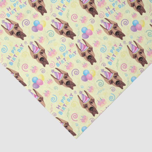 Great Dane Birthday Tissue Paper in Yellow 薄葉紙 (詳細)