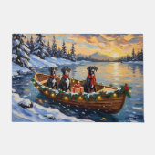 Great Dane Christmas Boat Holiday ドアマット (正面)
