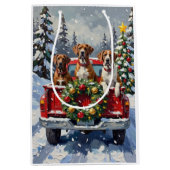 Great Dane Christmas Red Truck Holiday ミディアムペーパーバッグ (正面)