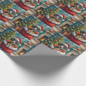 Great Dane Christmas Santa Bag Adventure ラッピングペーパー (角)