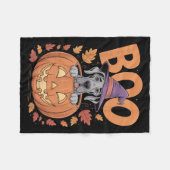 Great Dane Costume On Pumpkin Halloween Great Dane フリースブランケット (正面(横))