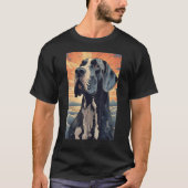 Great Dane Dog Aesthetic Japanese Ukiyo e 1 Tシャツ (正面)