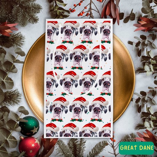 Great Dane Dog Breed Christmas Stars スモールペーパーバッグ
