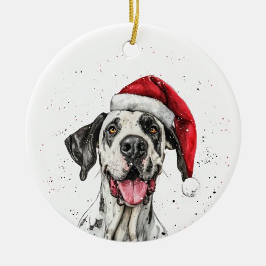 Great Dane Dog Christmas Personalized セラミックオーナメント (正面)