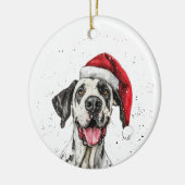 Great Dane Dog Christmas Personalized セラミックオーナメント (左)