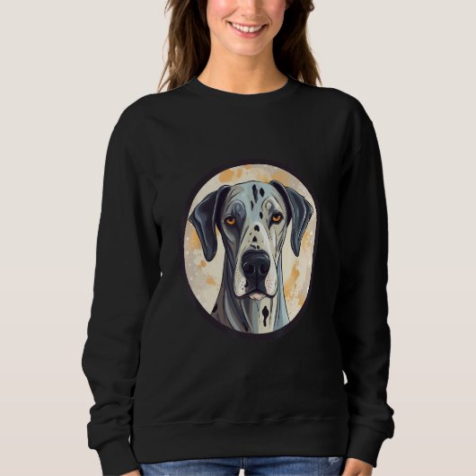 Great Dane Dog Cute Dog Breed Dog Motif スウェットシャツ (正面)