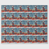 Great Dane Dog in Sledge Let it Snow Christmas ラッピングペーパー (フラット)