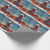 Great Dane Dog in Sledge Let it Snow Christmas ラッピングペーパー (角)