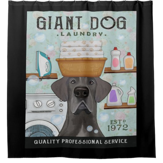 Great Dane Dog Laundry Company シャワーカーテン (正面)