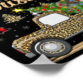 Great Dane Dog On Christmas Tree Leopard Truck Xma ポスター (角)