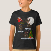 Great Dane Dog Santa Sleigh Flying Funny Magical C Tシャツ (正面)