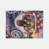 Great Dane Dog Valentine's Day フリースブランケット (正面(横))