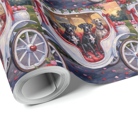 Great Dane Dog Valentine's Day ラッピングペーパー (ロールコーナー)