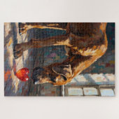 Great Dane Dog Valentine's Day Gentle Heart ジグソーパズル (横)