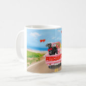 Great Dane Dog Valentine's Day Truck コーヒーマグカップ (正面左)