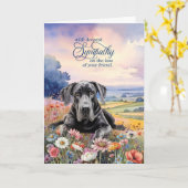 Great Dane Dog with Wildflowers Pet Sympathy カード (黄色い花)
