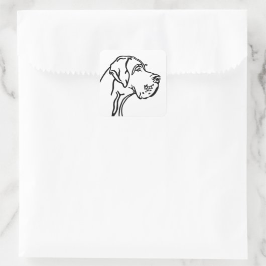 Great Dane drawing スクエアシール (バッグ)
