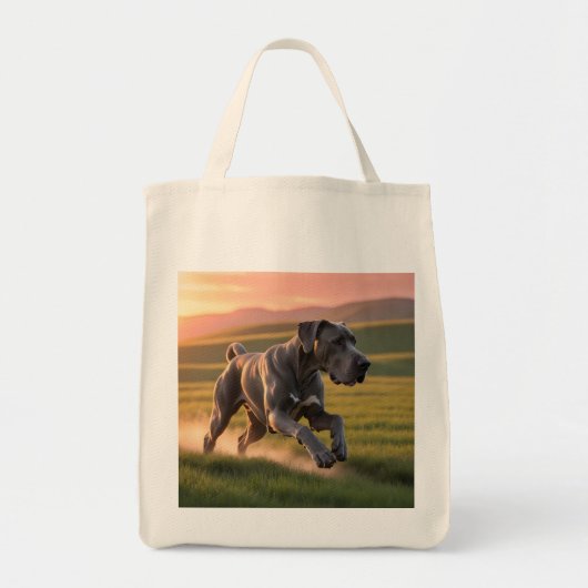 Great Dane Elegant Grocery Tote Bag トートバッグ (正面)