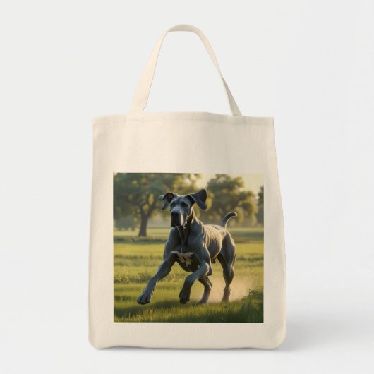 Great Dane Elegant Grocery Tote Bag トートバッグ (正面)