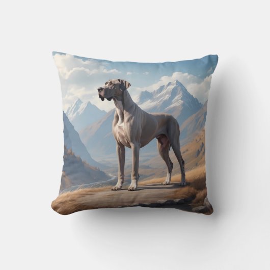 Great Dane Elegant Throw Pillow クッション (正面)